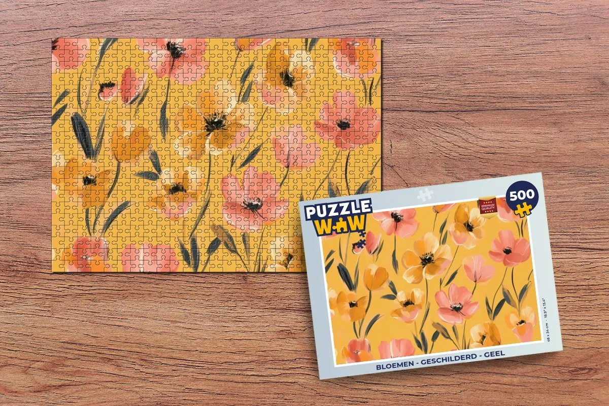PuzzleWow Bloemen Legpuzzel 500 Stuks - Geel