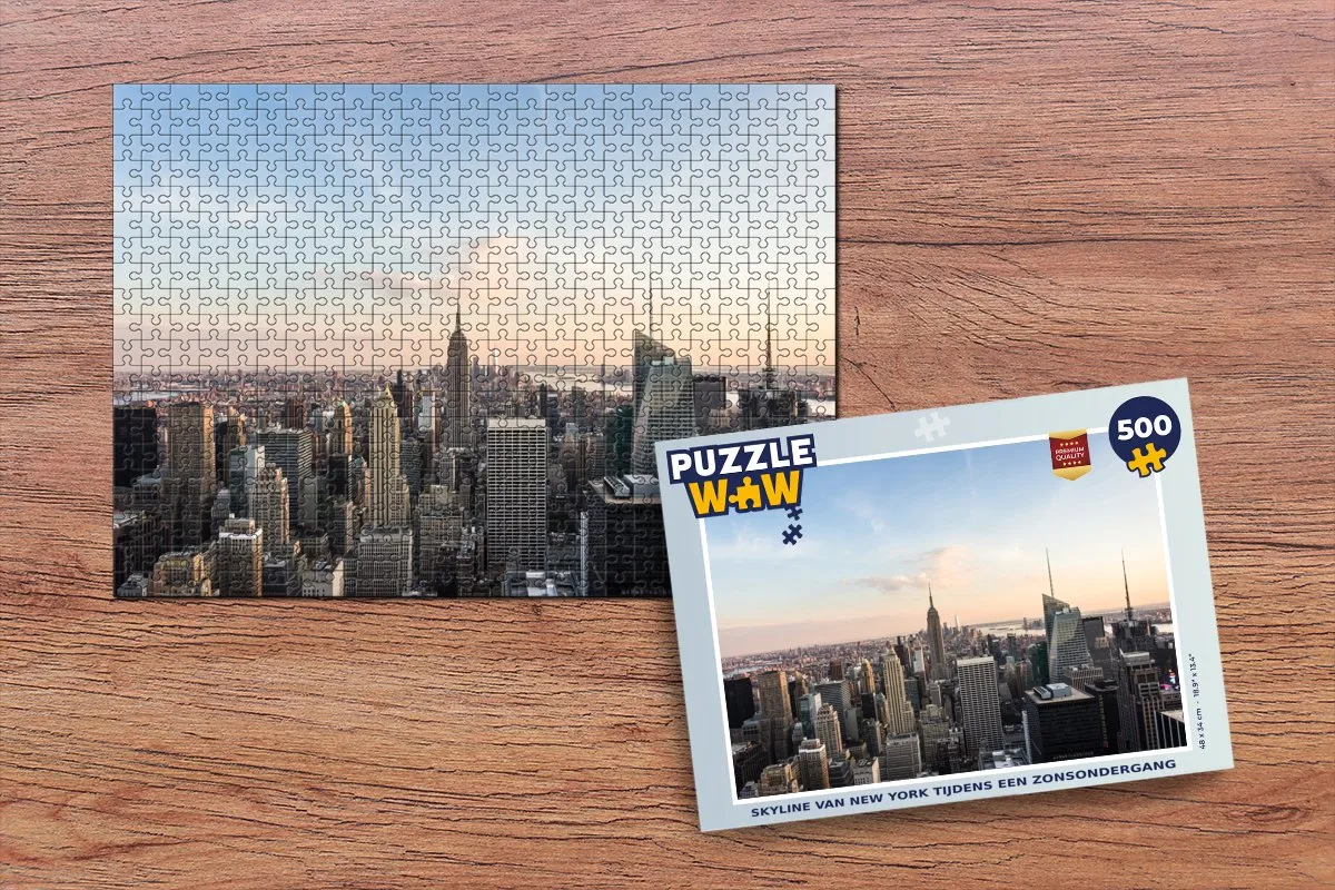 PuzzleWow New York Skyline Winter Legpuzzel 500 Stuks - Multicolor