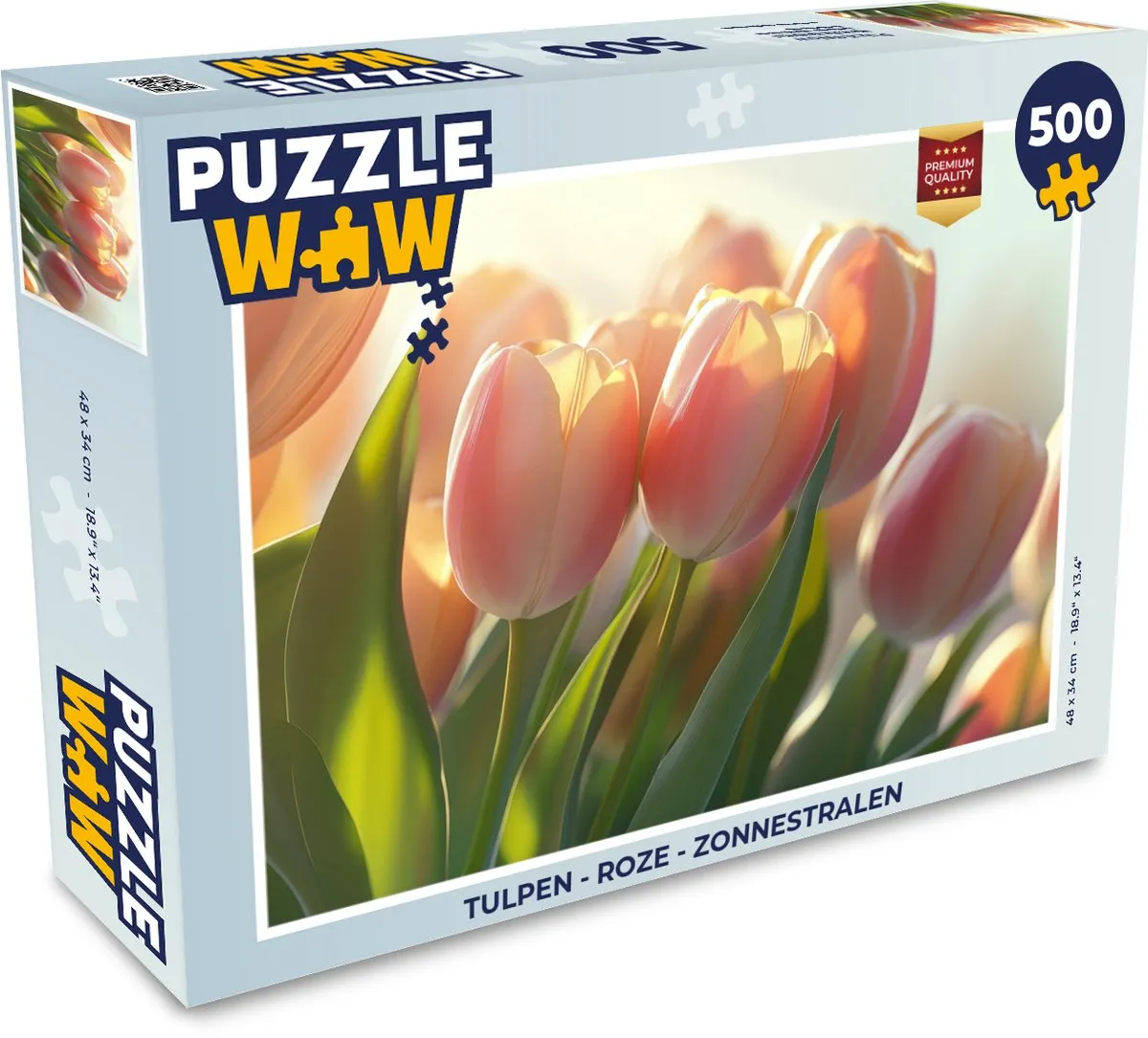 PuzzleWow Legpuzzel Tulpen Roze 500 Stuks - 8721173242821