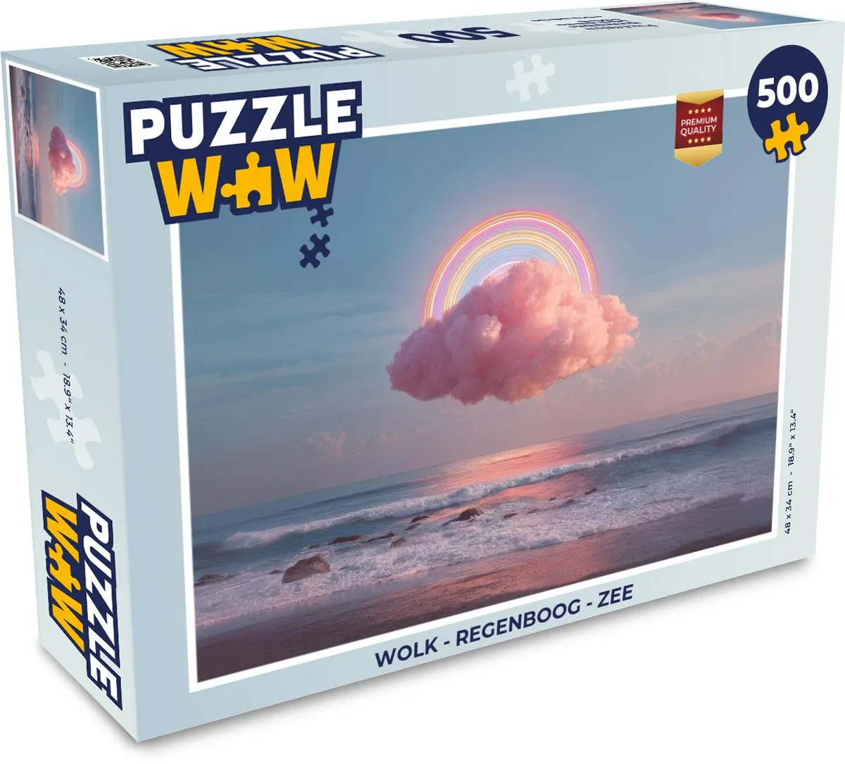 PuzzleWow Wolk Regenboog Zee Legpuzzel 500 Stuks