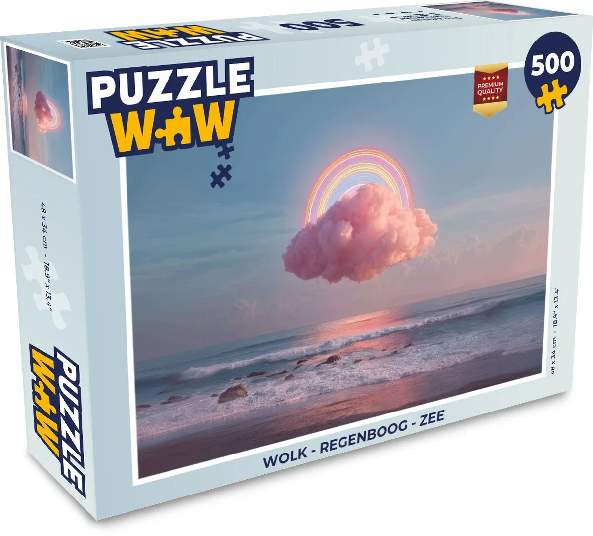 PuzzleWow Wolk Regenboog Zee Legpuzzel 500 Stuks