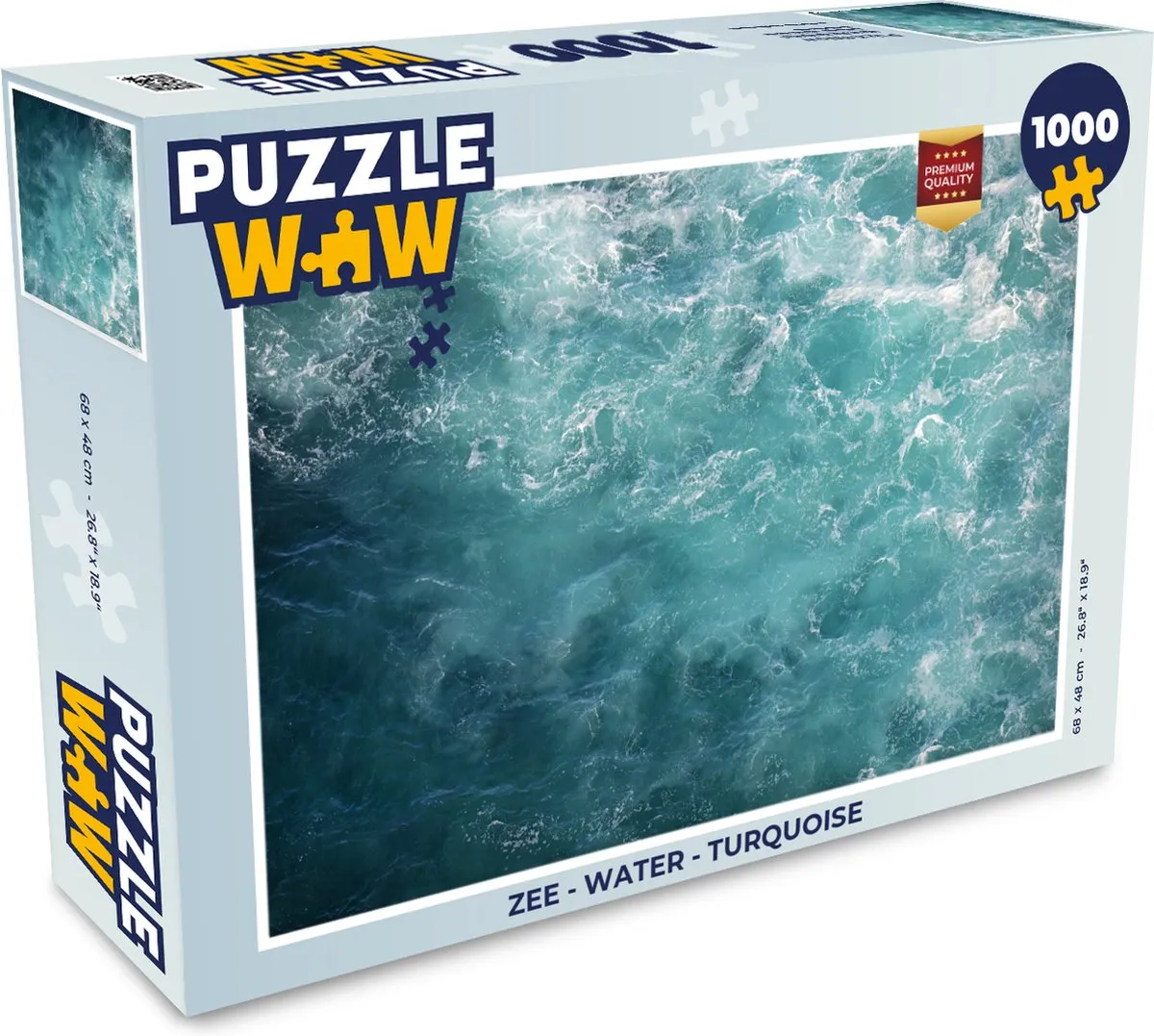 PuzzleWow Zee Water Legpuzzel 1000 Stuks - Turquoise