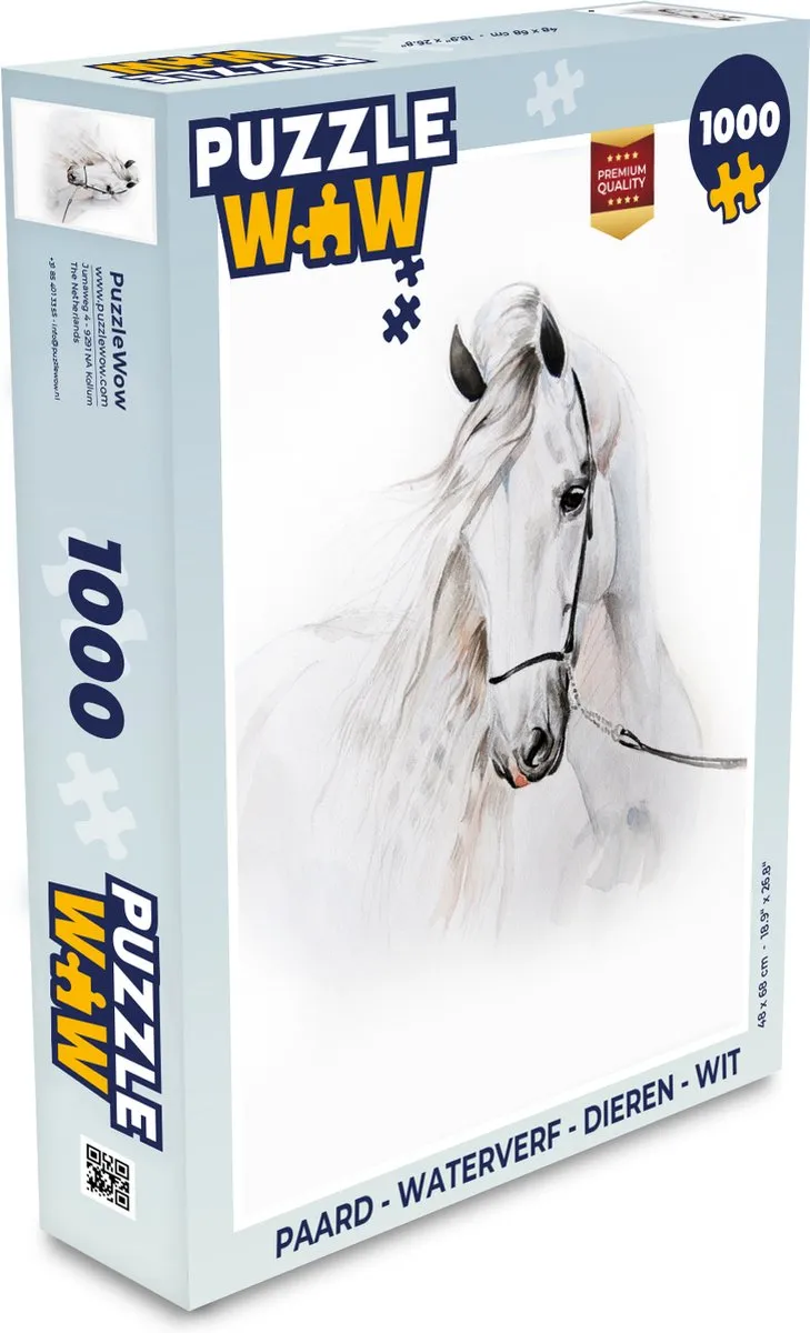 PuzzleWow Paard Waterverf Legpuzzel 1000 Stuks - Multicolor