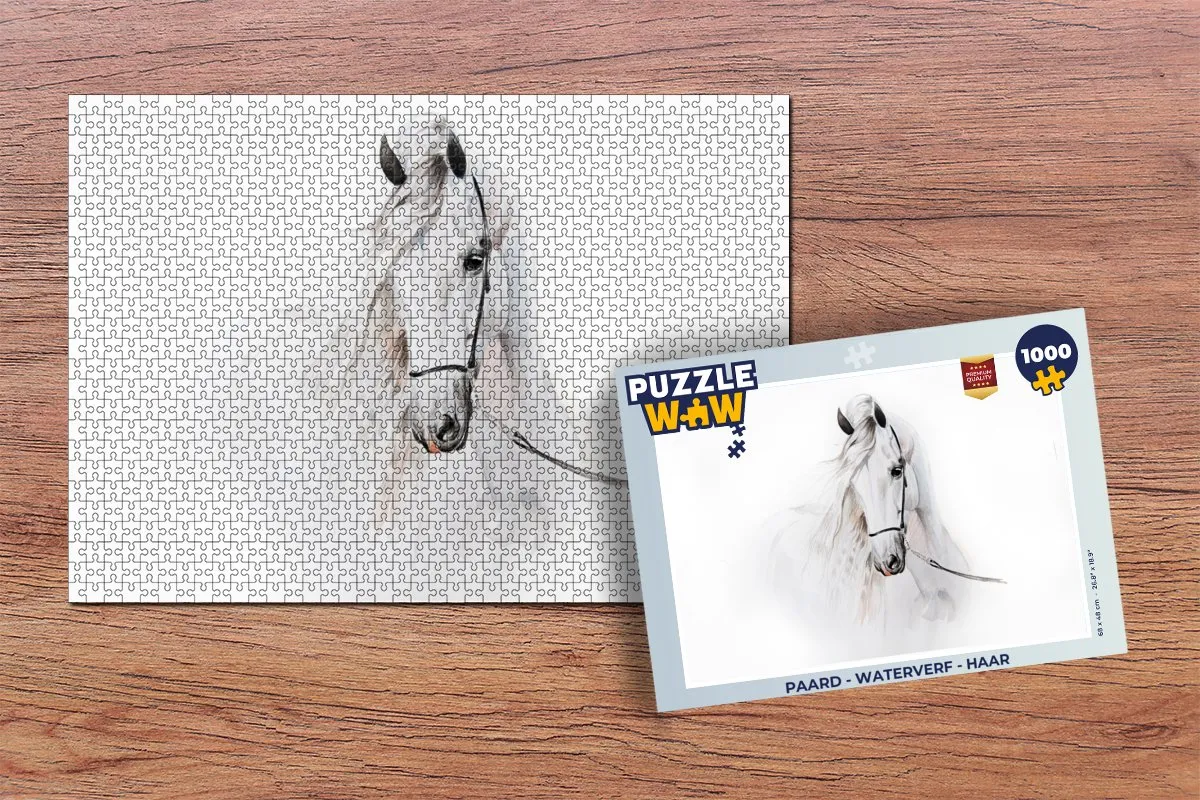 PuzzleWow Paard Waterverf Legpuzzel 1000 Stuks - Multicolor