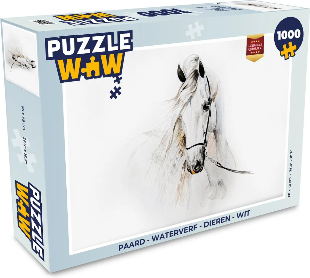 PuzzleWow Paard Waterverf Legpuzzel 1000 Stuks - Multicolor