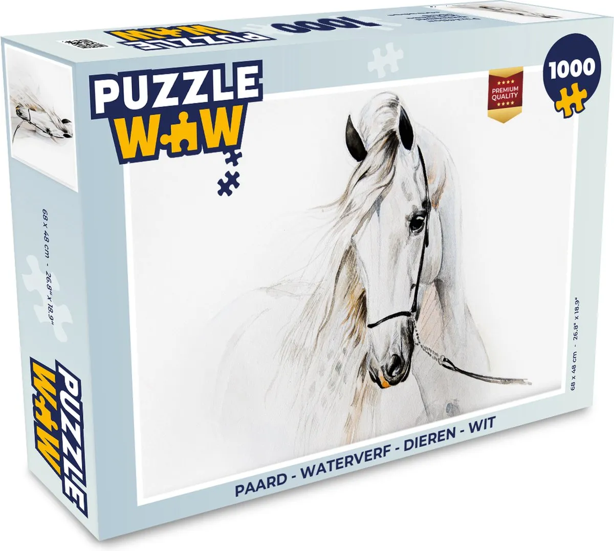 PuzzleWow Paard Waterverf Legpuzzel 1000 Stuks - Multicolor