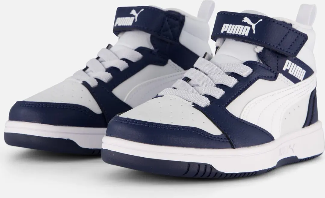 Puma Rebound v6 Mid Sneakers blauw Imitatieleer