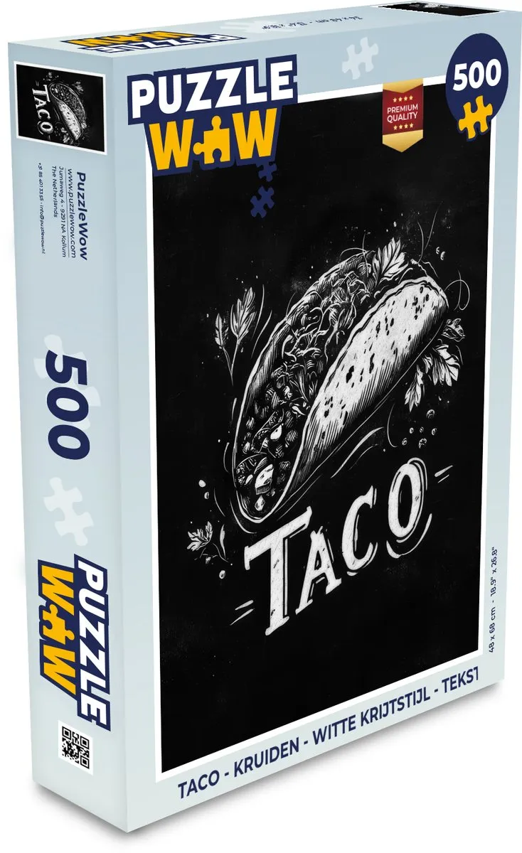 PuzzleWow Taco Kruiden Legpuzzel 500 Stuks