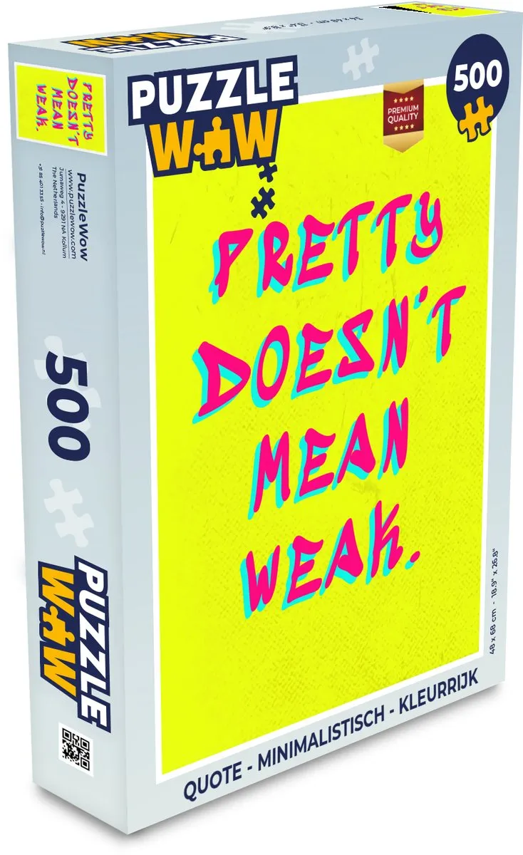 PuzzleWow Quote Minimalistisch Legpuzzel 500 Stuks