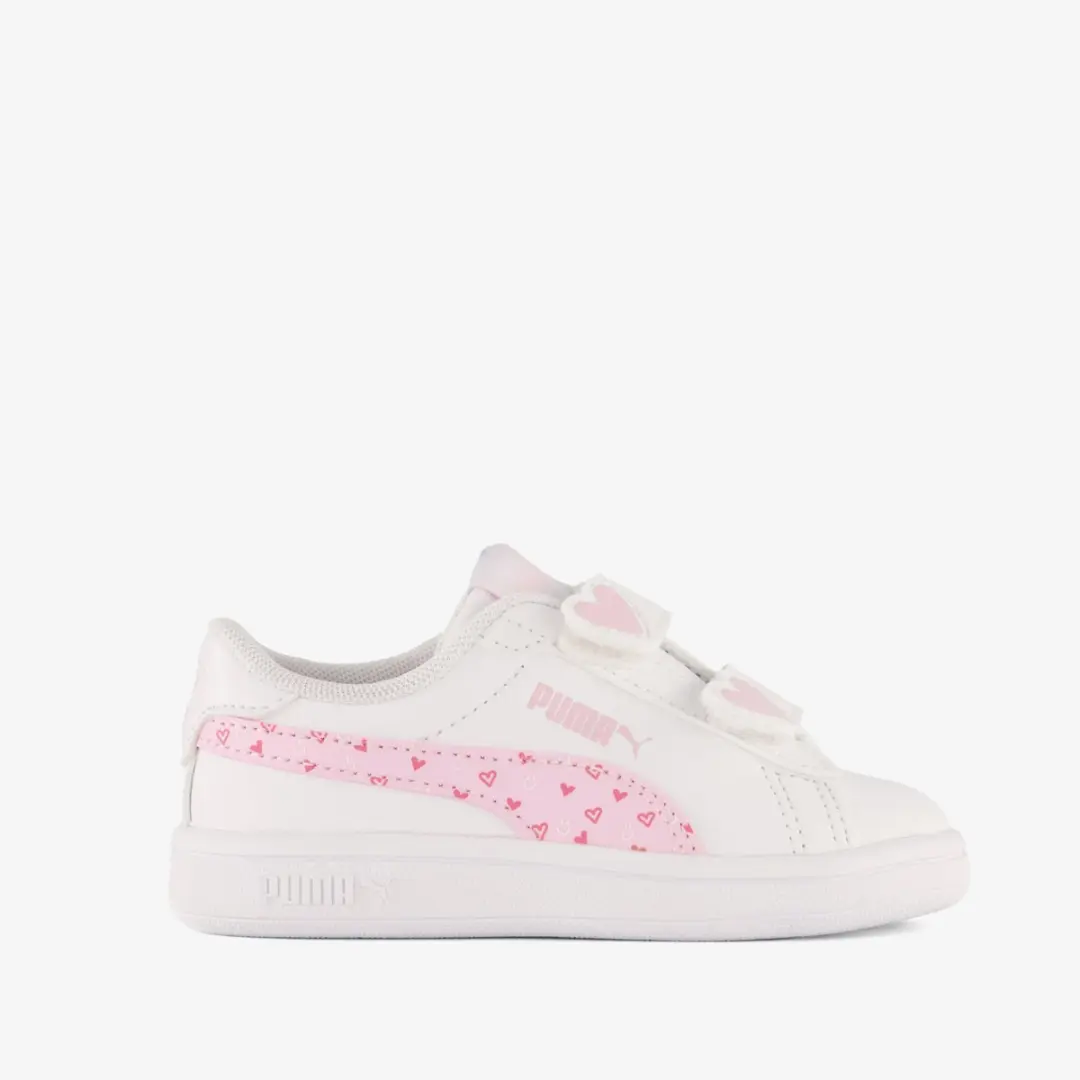 PUMA Smash 3.0 Hearty V INF Meisjes Sneakers - 23 - Wit Roze - afbeelding 4 van 6