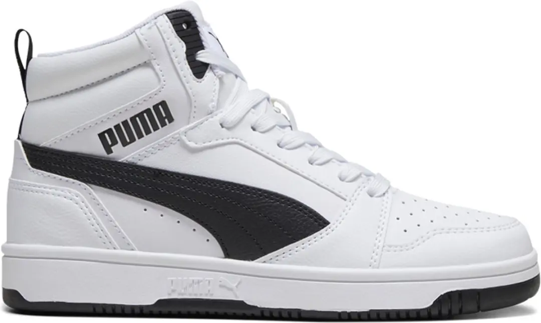 PUMA Rebound V6 Mid Jr Sneakers - Wit/Zwart - afbeelding 3 van 6