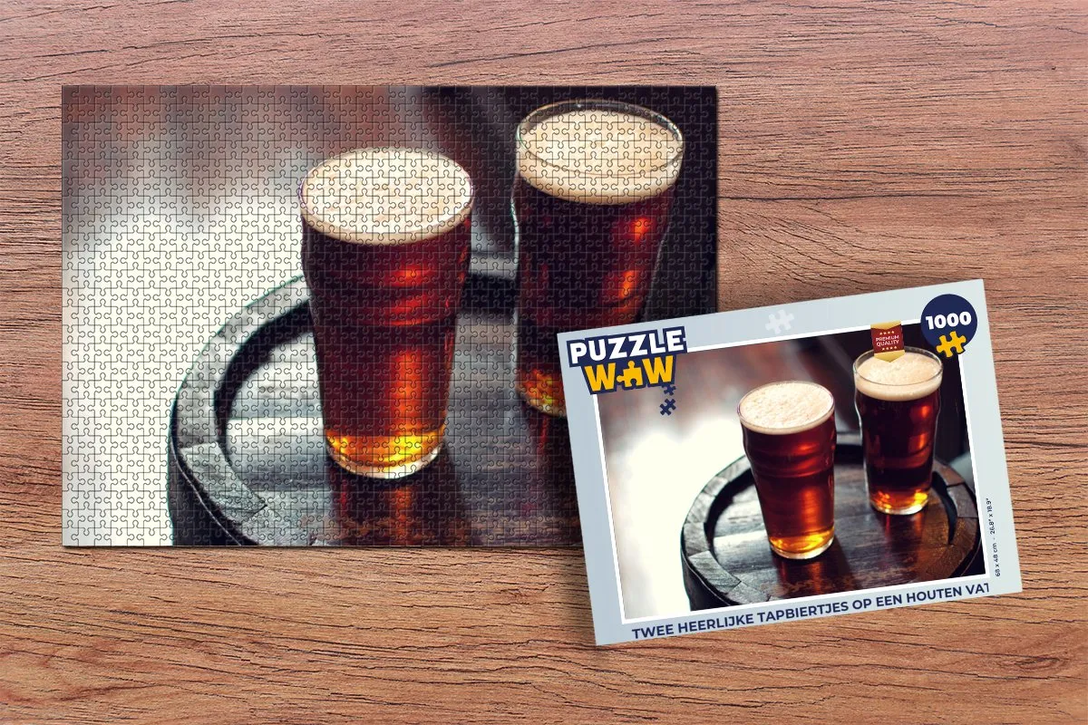 PuzzleWow Legpuzzel Twee Heerlijke Tapbiertjes - 1000 Stuks Multicolor