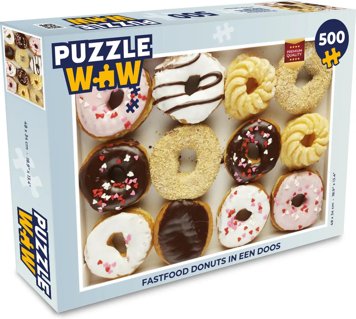 PuzzleWow Fastfood Donuts Legpuzzel 500 Stuks