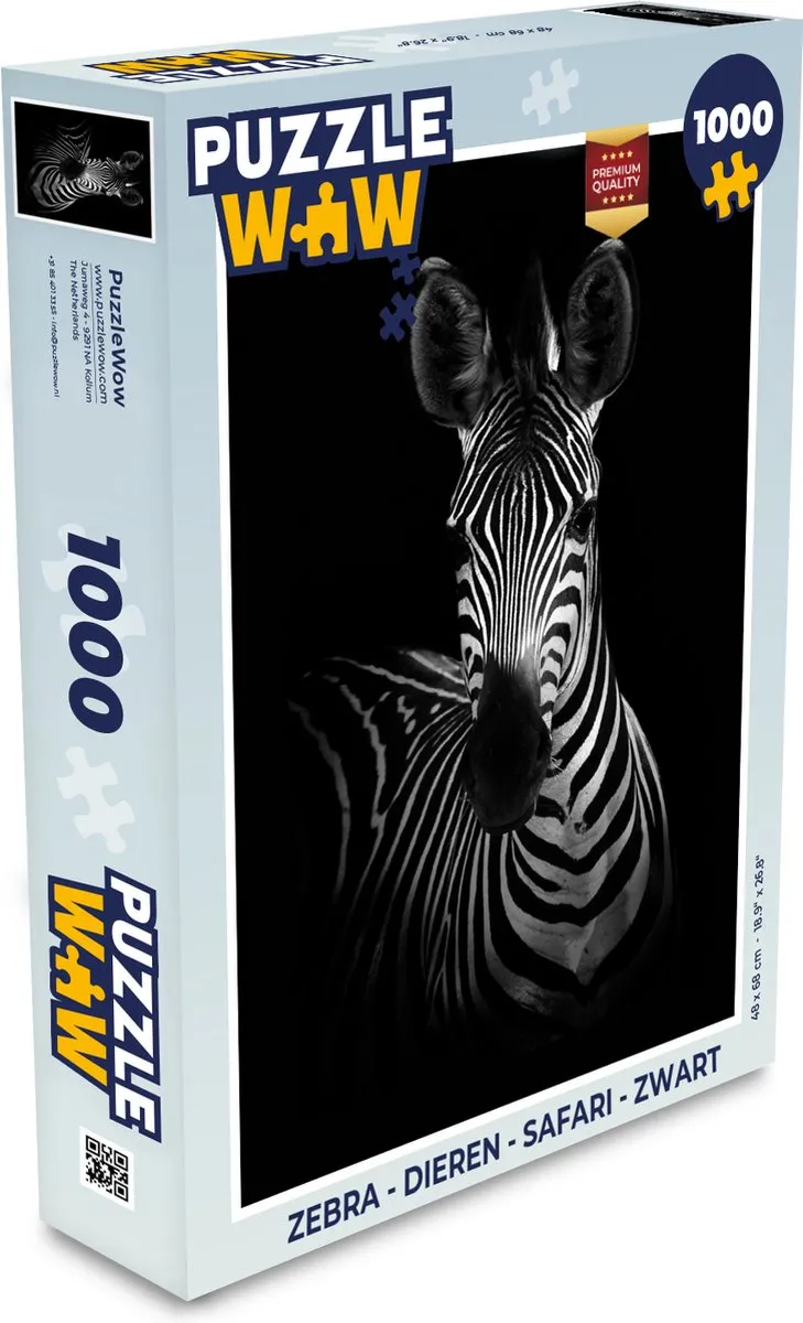 PuzzleWow Zebra Safari Legpuzzel 1000 Stuks