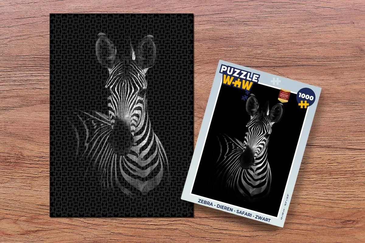 PuzzleWow Zebra Safari Legpuzzel 1000 Stuks - Multicolor