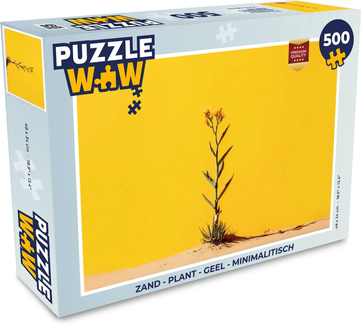 PuzzleWow Minimalistische Zandplant Legpuzzel 500 Stuks - Geel