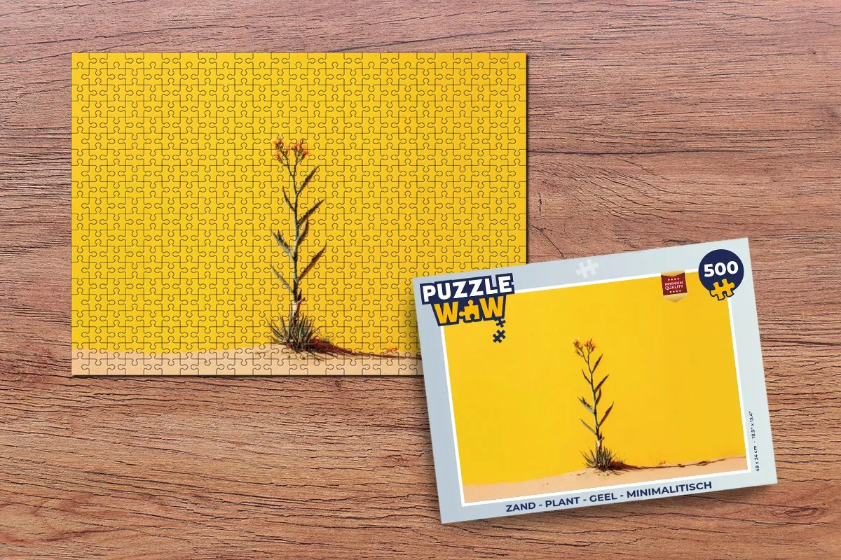 PuzzleWow Minimalistische Zandplant Legpuzzel 500 Stuks - Geel