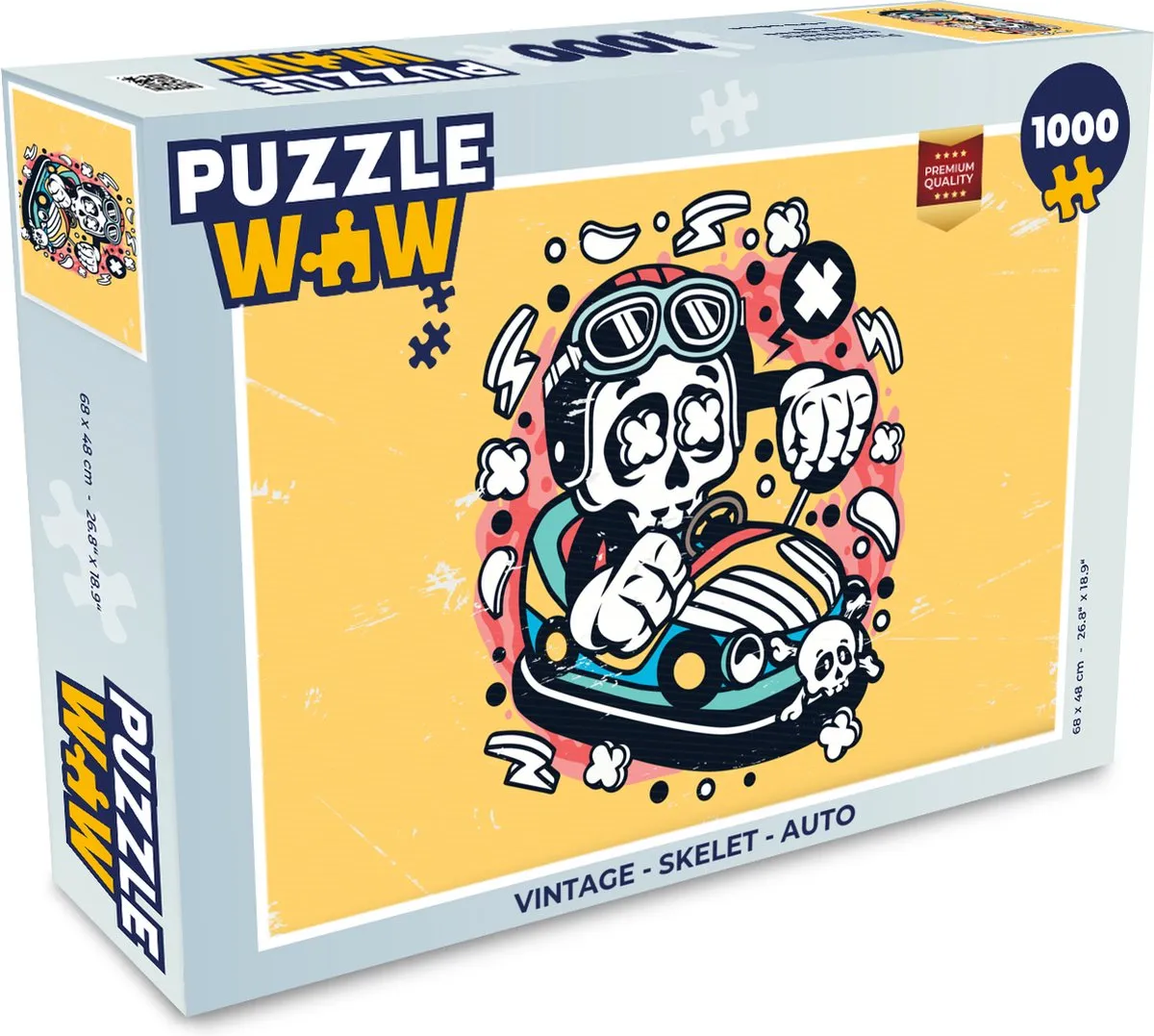 PuzzleWow Vintage Skelet Auto Legpuzzel 1000 Stuks