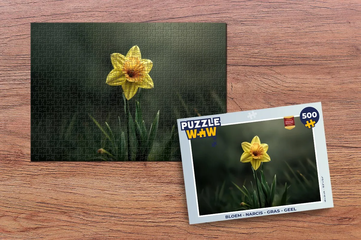 PuzzleWow Bloem Narcis Geel Legpuzzel 500 Stuks