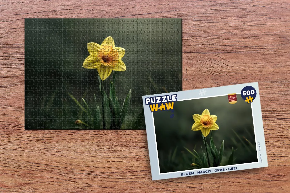 PuzzleWow Bloem Narcis Geel Legpuzzel 500 Stuks