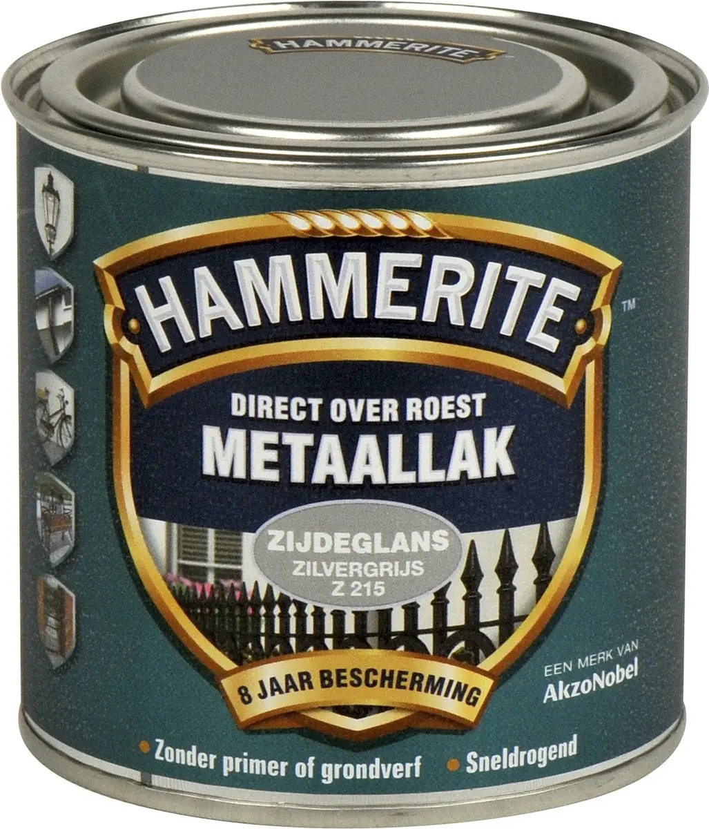 Hammerite Metaallak Zijdeglans Zilver Grijs 250ml