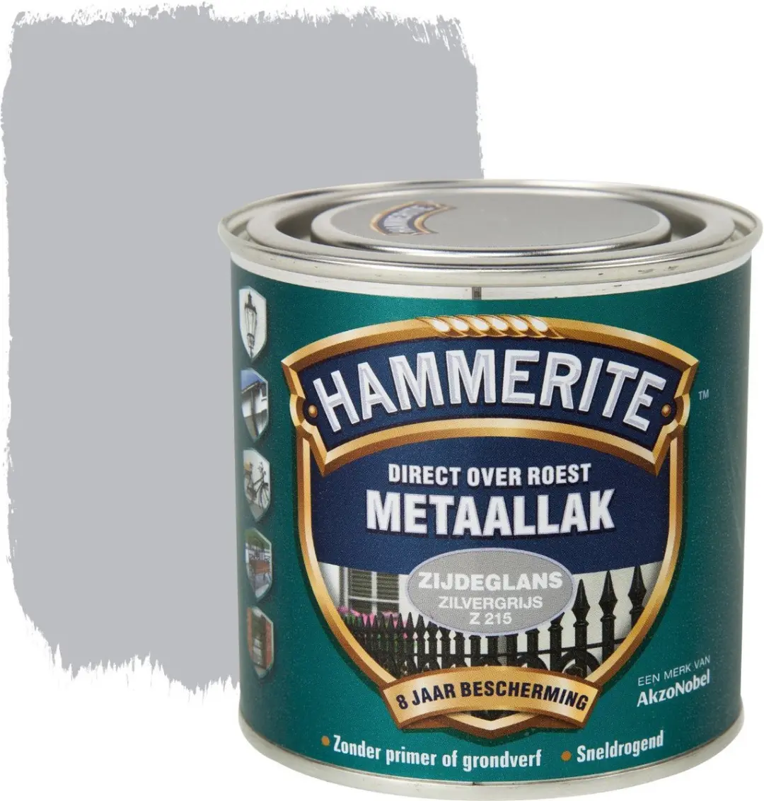 Hammerite Metaallak Zijdeglans Zilver Grijs 250ml