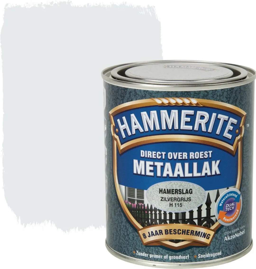 Hammerite Metaallak Hamerslag Zilvergrijs 250ml