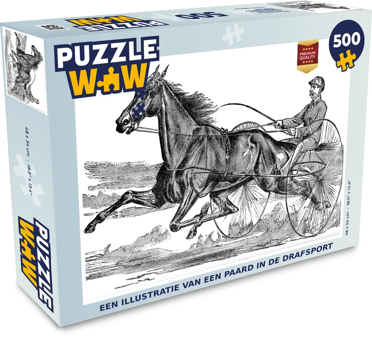 PuzzleWow Legpuzzel Paard Drafsport 500 Stuks - Multicolor