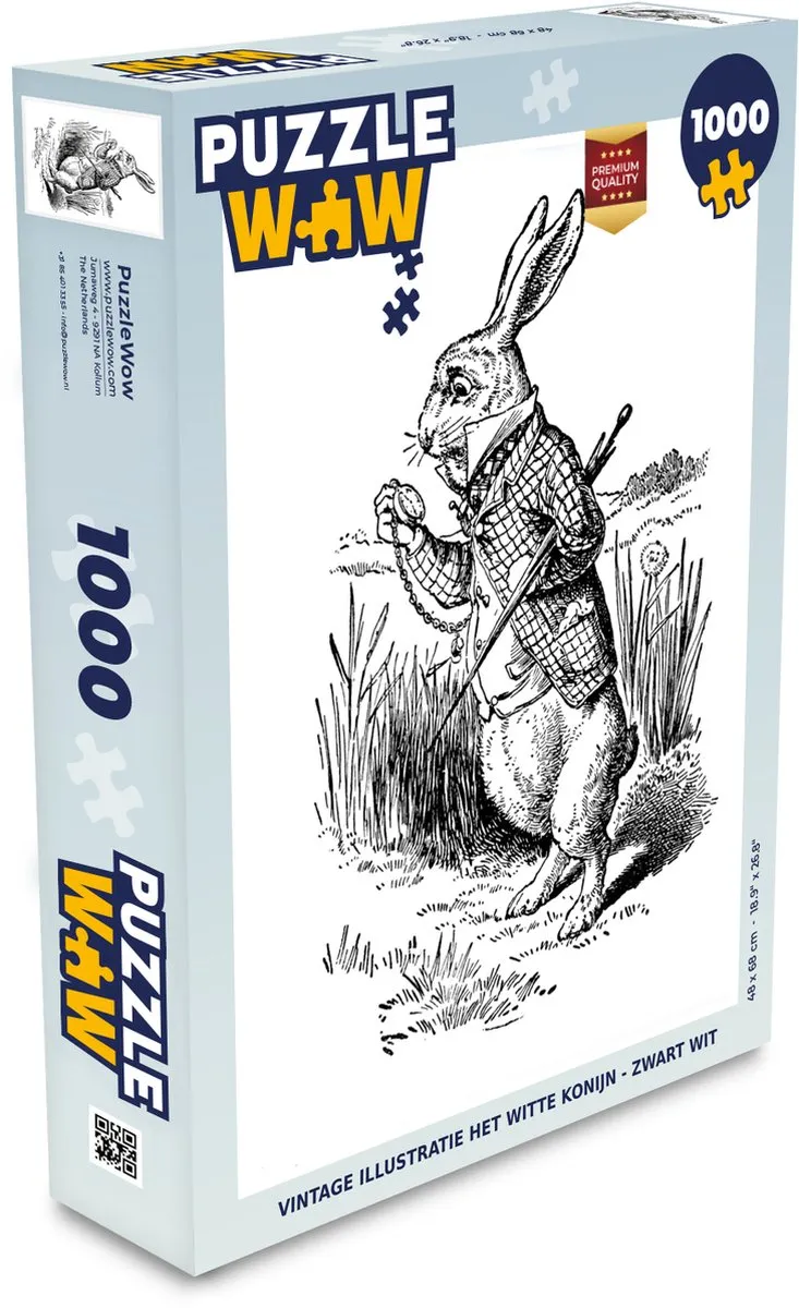PuzzleWow Vintage Illustratie Het Witte Konijn Legpuzzel 1000 Stuks