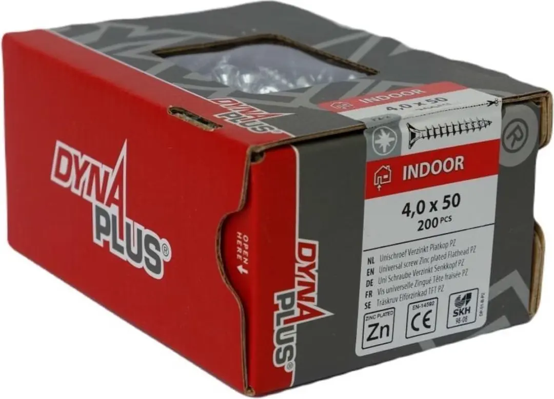 Dynaplus Unischroef POZI 4x50mm - 200 Stuks - Verzinkt