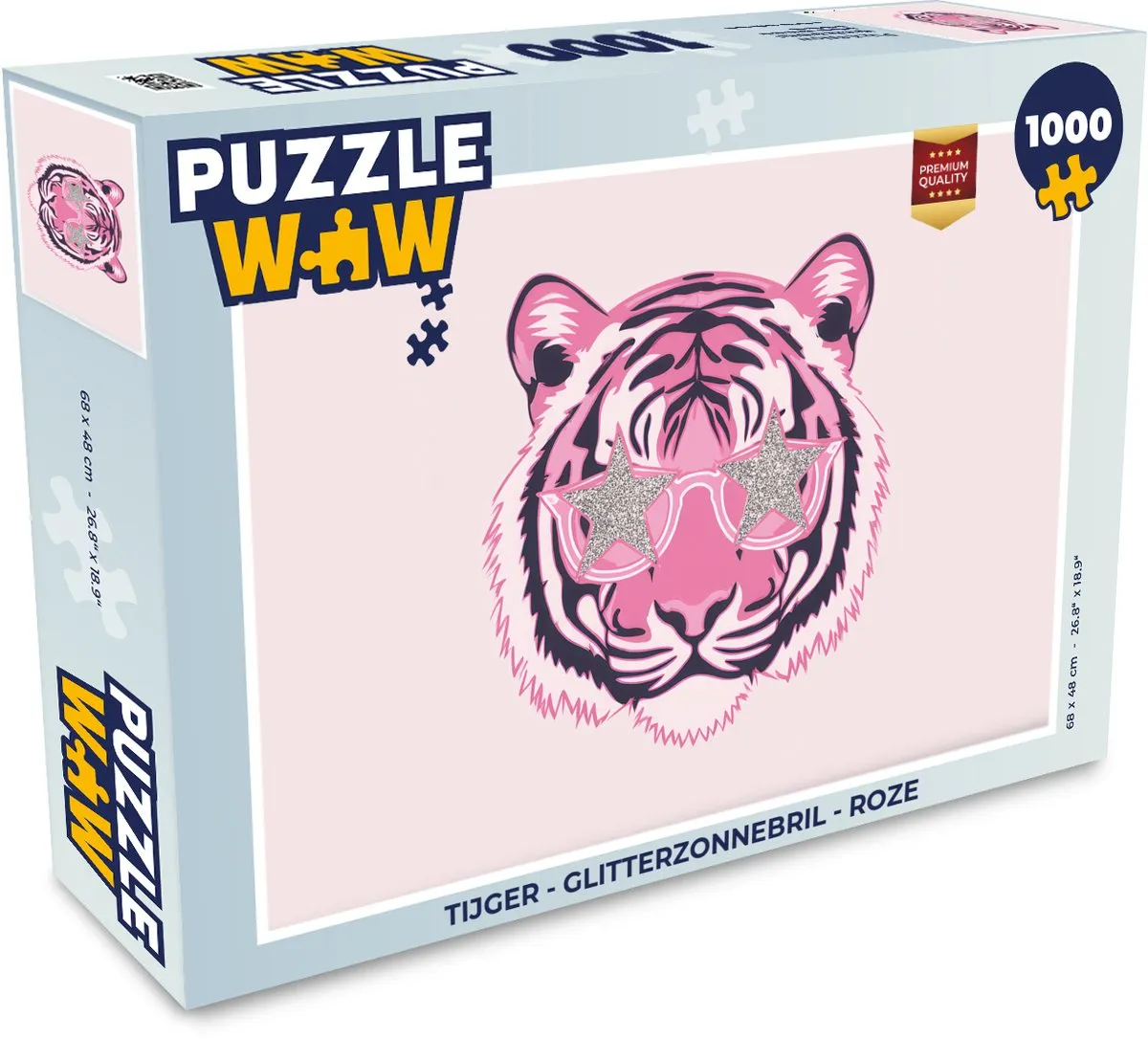 PuzzleWow Tijger Glitterzonnebril Legpuzzel 1000 Stuks