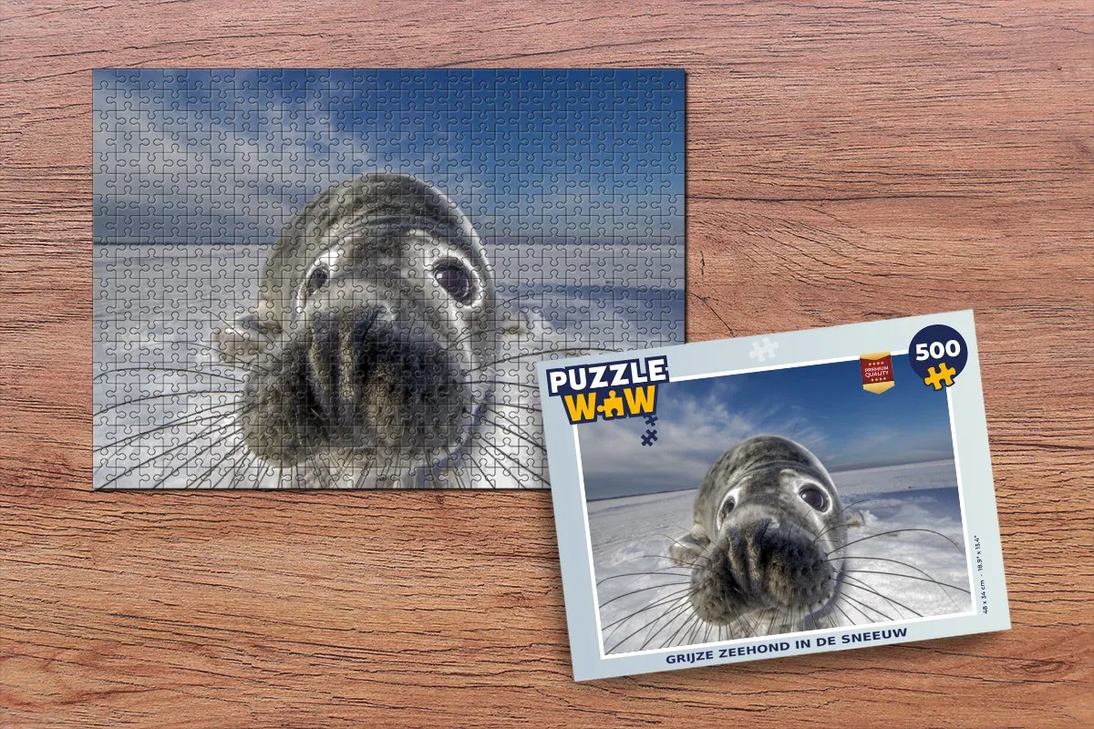 PuzzleWow Zeehond Close Up Legpuzzel 500 Stuks - Multicolor