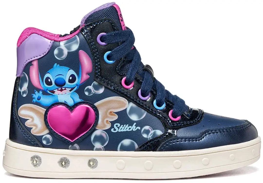 GEOX Skylin Meisjes Sneakers 31 - Marineblauw/Fuchsia - afbeelding 4 van 6