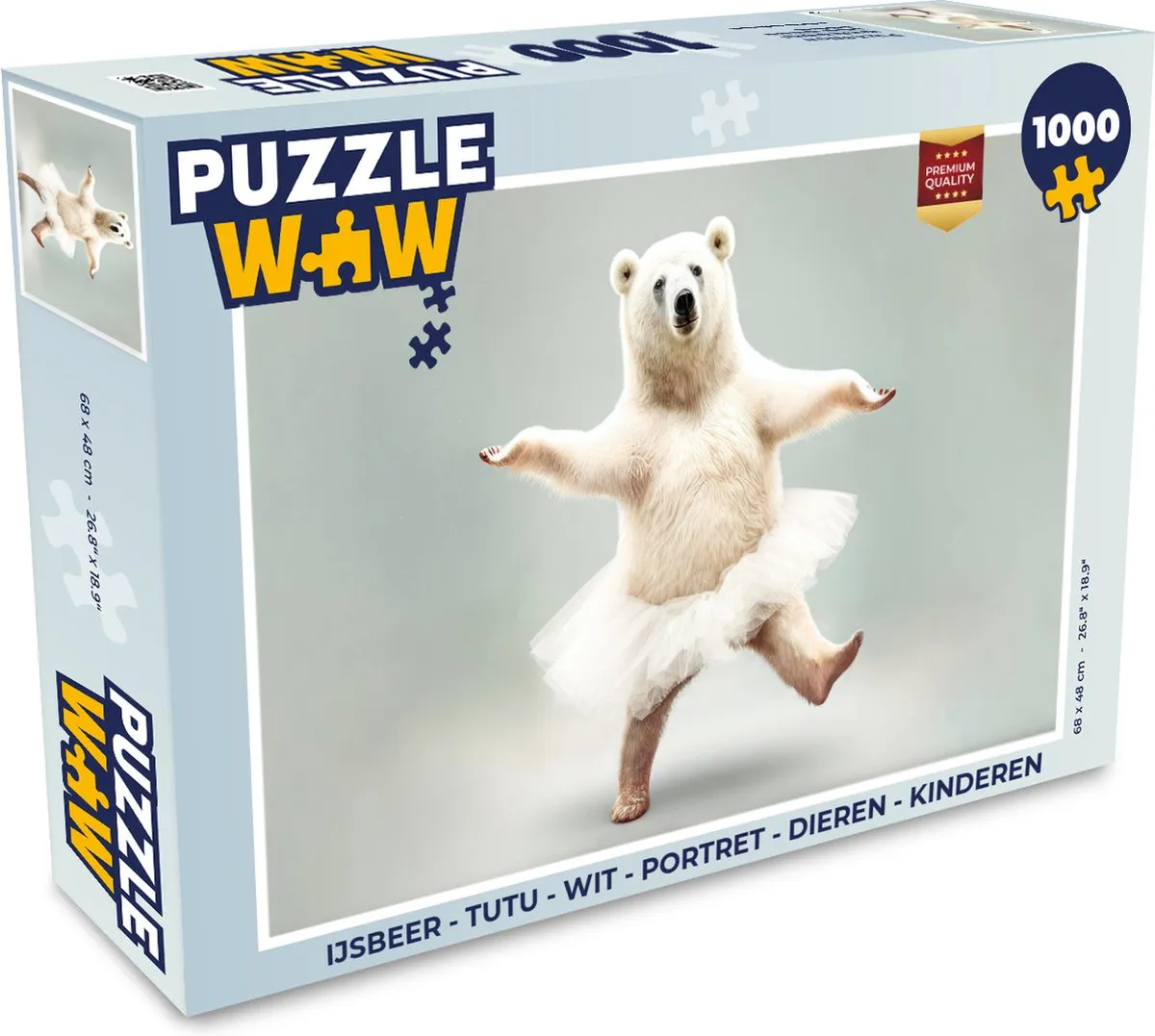 PuzzleWow IJsbeer Tutu Legpuzzel 1000 Stuks - Multicolor