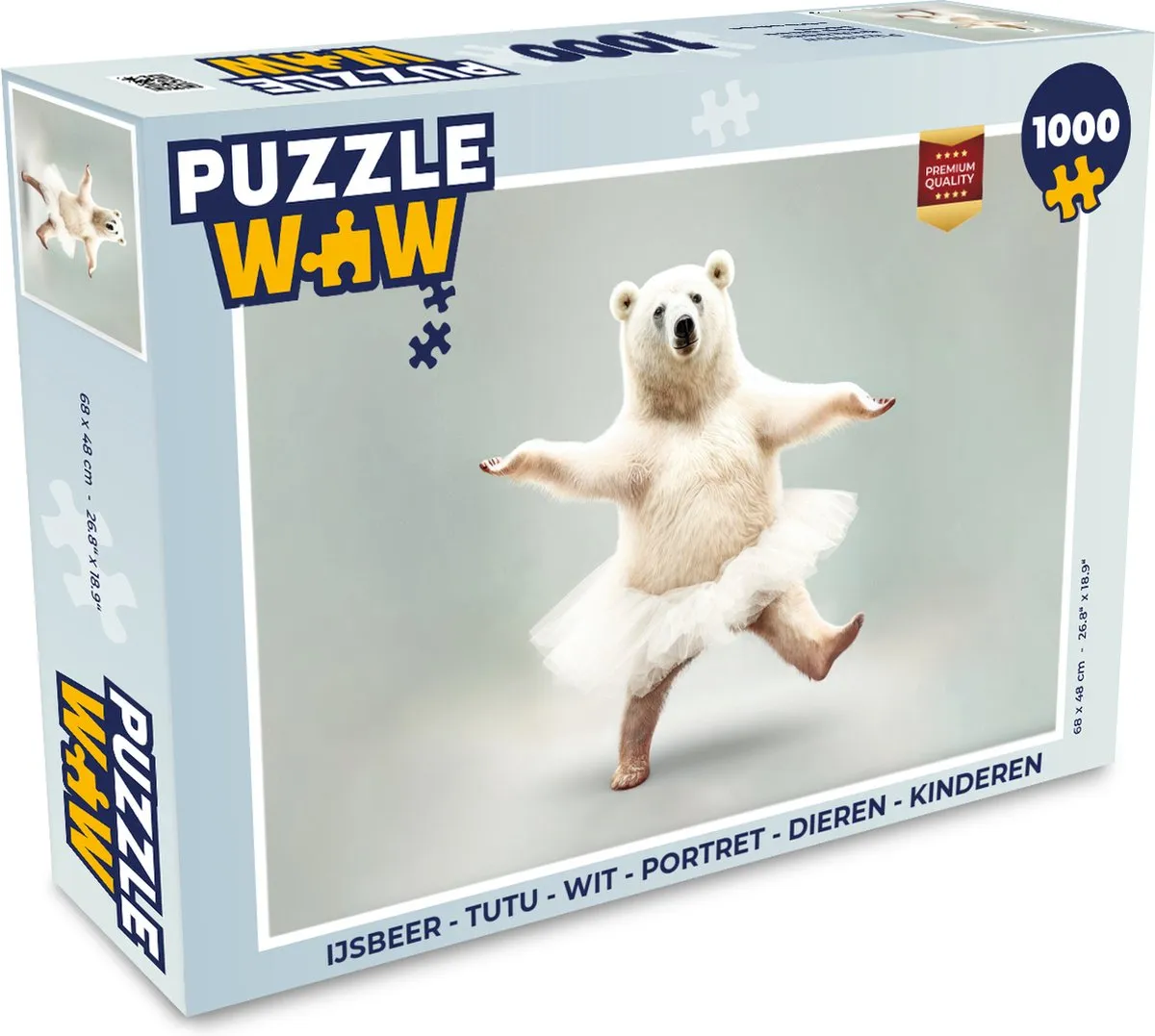 PuzzleWow IJsbeer Tutu Legpuzzel 1000 Stuks - Multicolor