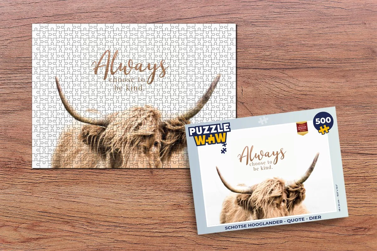 PuzzleWow Schotse Hooglander Legpuzzel 500 Stuks - Multicolor