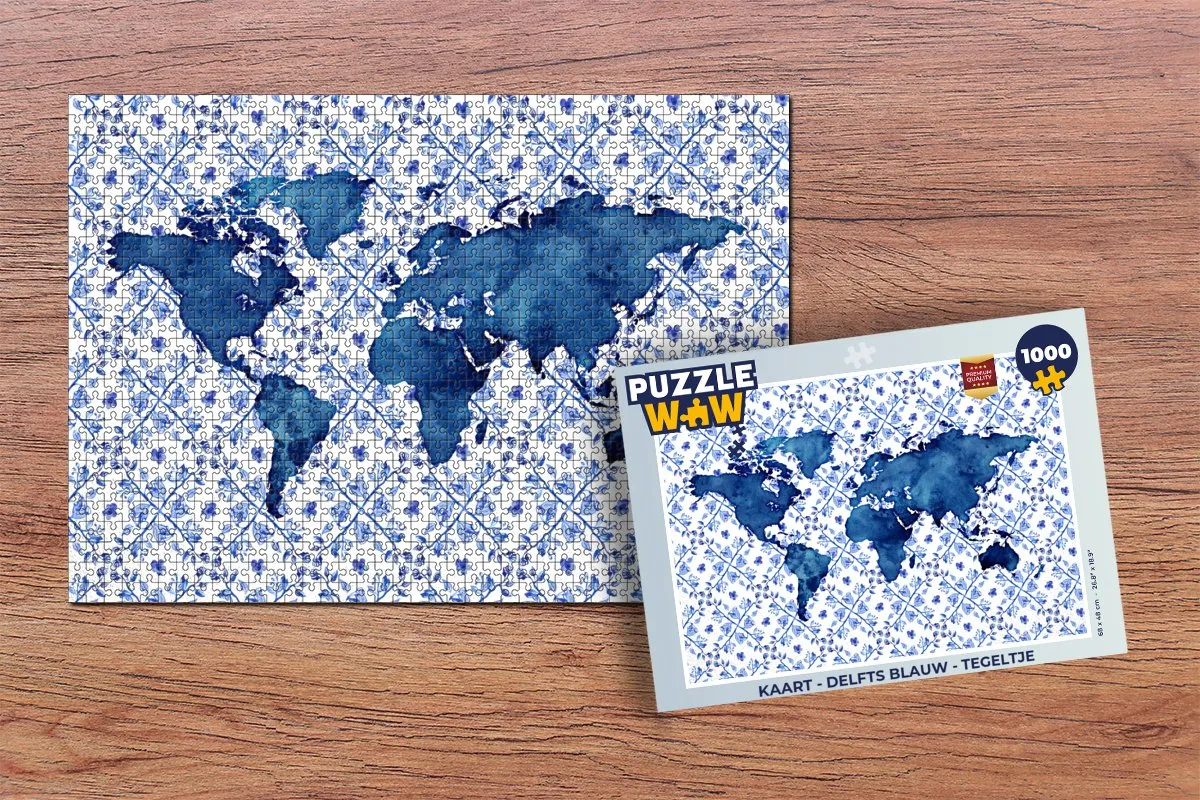 PuzzleWow Delfts Blauw Legpuzzel 1000 Stukjes - Multicolor