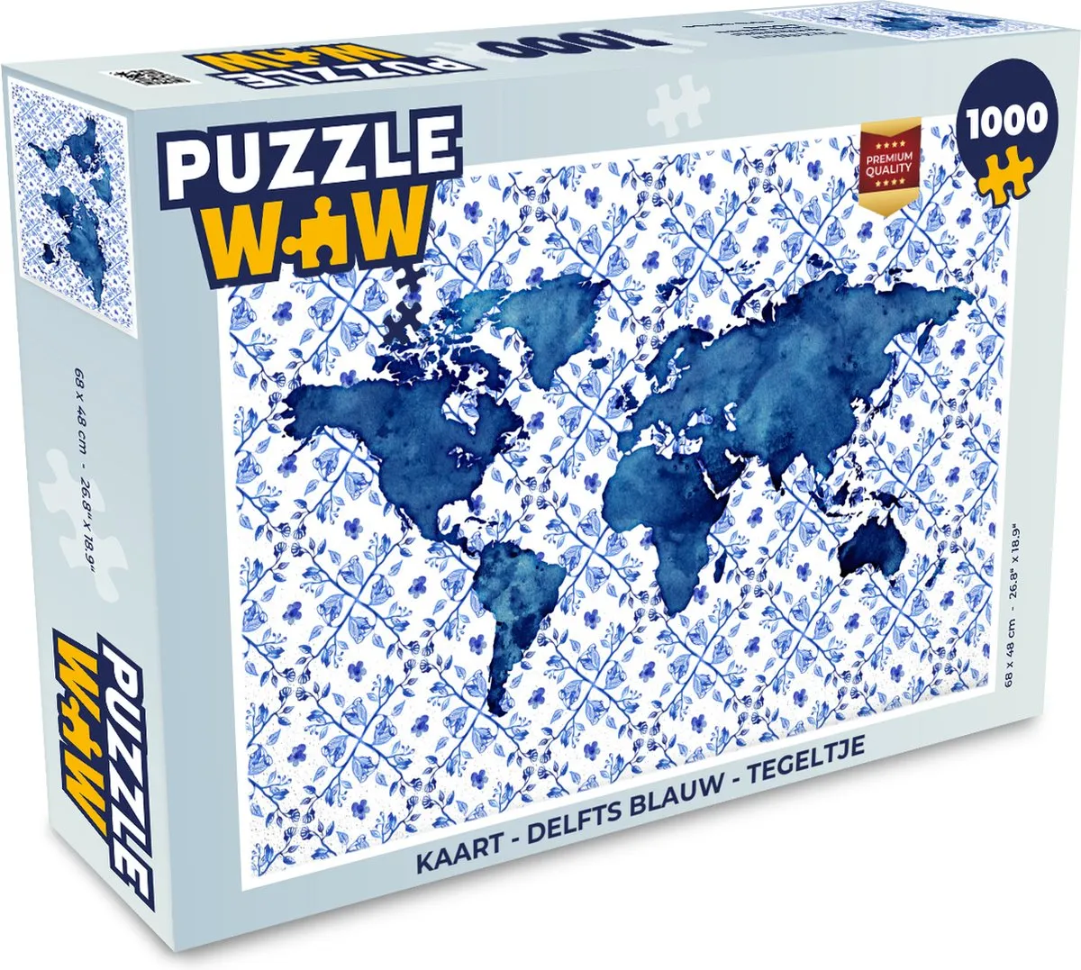 PuzzleWow Delfts Blauw Legpuzzel 1000 Stukjes - Multicolor