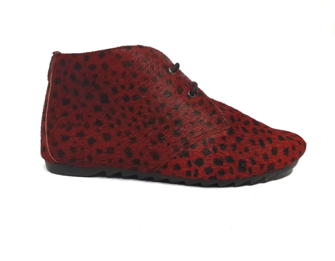 Maruti Ginny Hairon Leather Dames Veterschoen 666127501 Broken Glas Bordo/Black