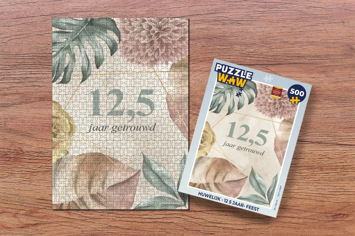 PuzzleWow Trouwdag Jubileum Legpuzzel 500 Stuks - Multicolor