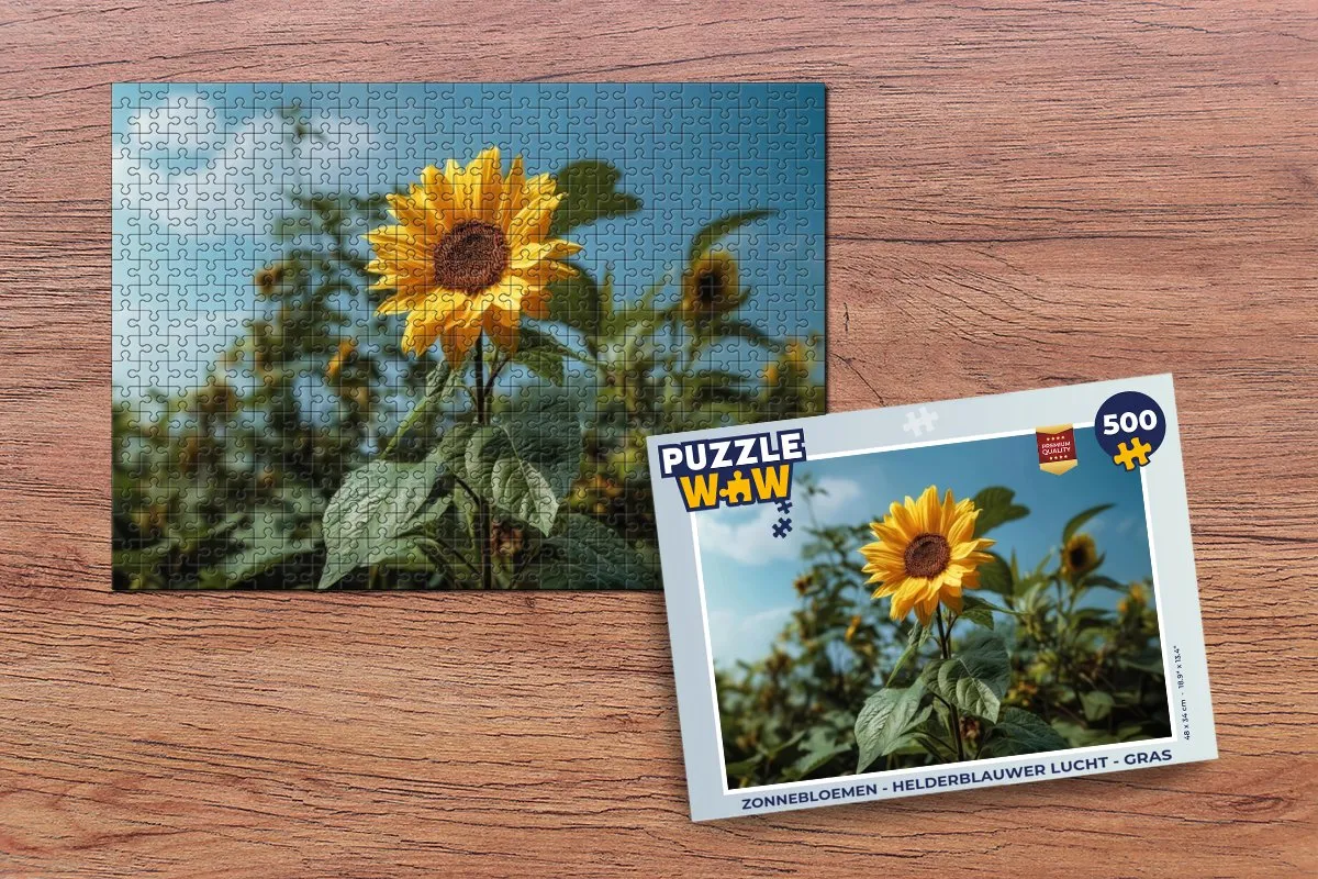 PuzzleWow Zonnebloemen Legpuzzel 500 Stuks