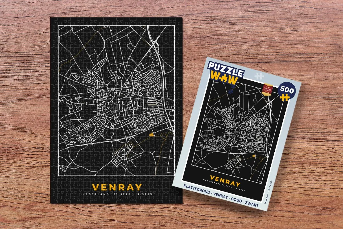 PuzzleWow Venray Plattegrond Legpuzzel 500 Stuks - Multicolor