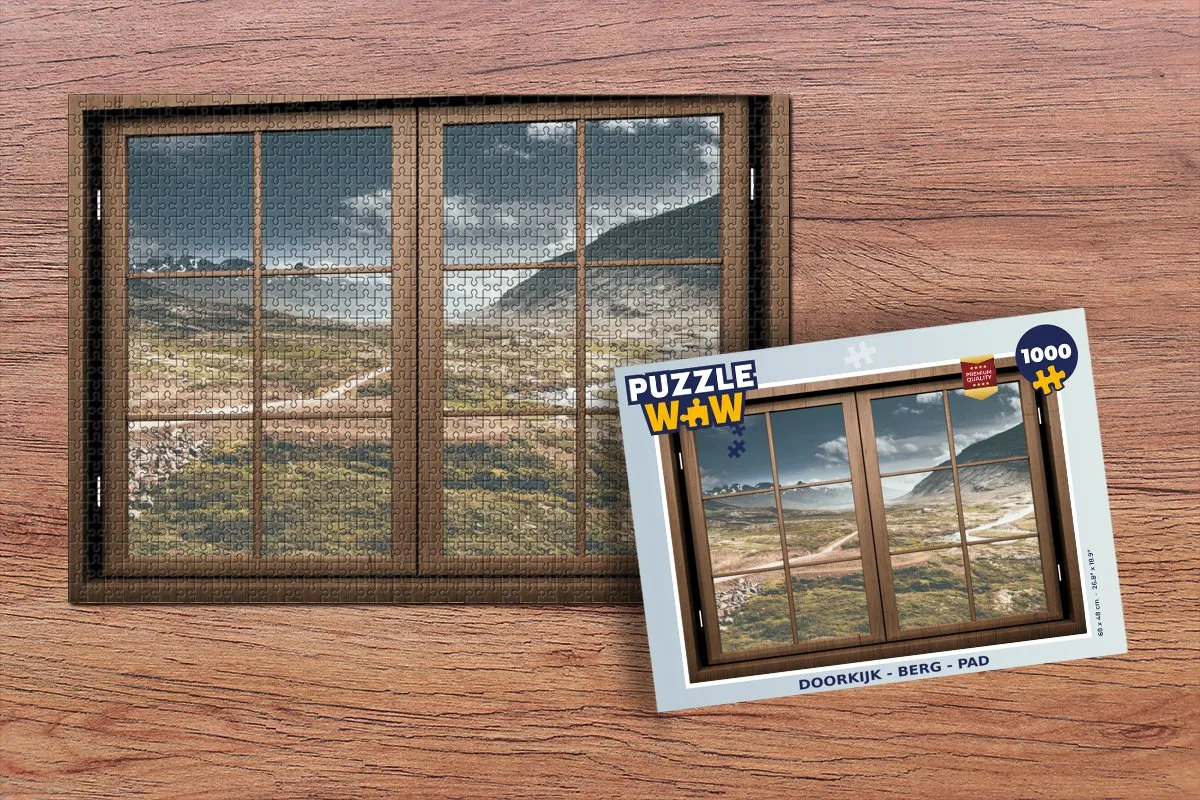 PuzzleWow Doorkijk Berg Pad Legpuzzel 1000 Stuks - Multicolor