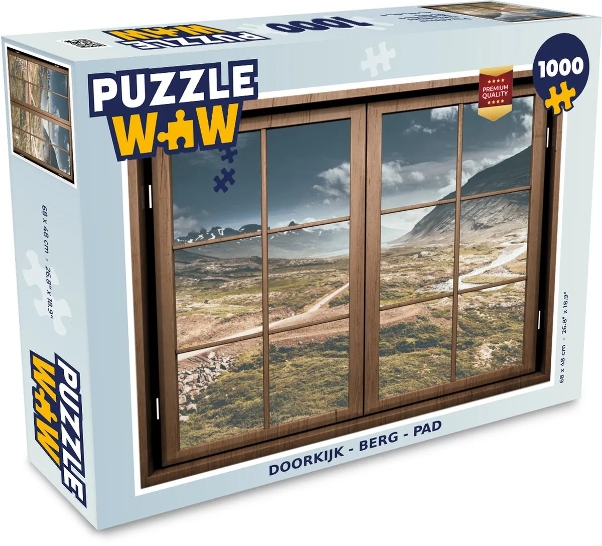 PuzzleWow Doorkijk Berg Pad Legpuzzel 1000 Stuks - Multicolor