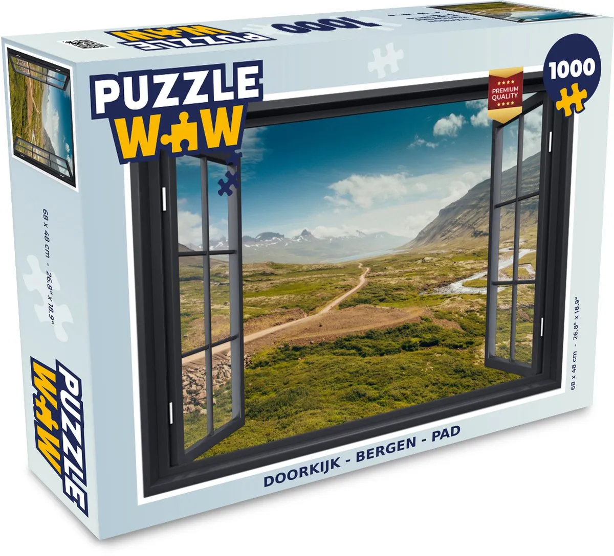 PuzzleWow Doorkijk Berg Pad Legpuzzel 1000 Stuks - Multicolor