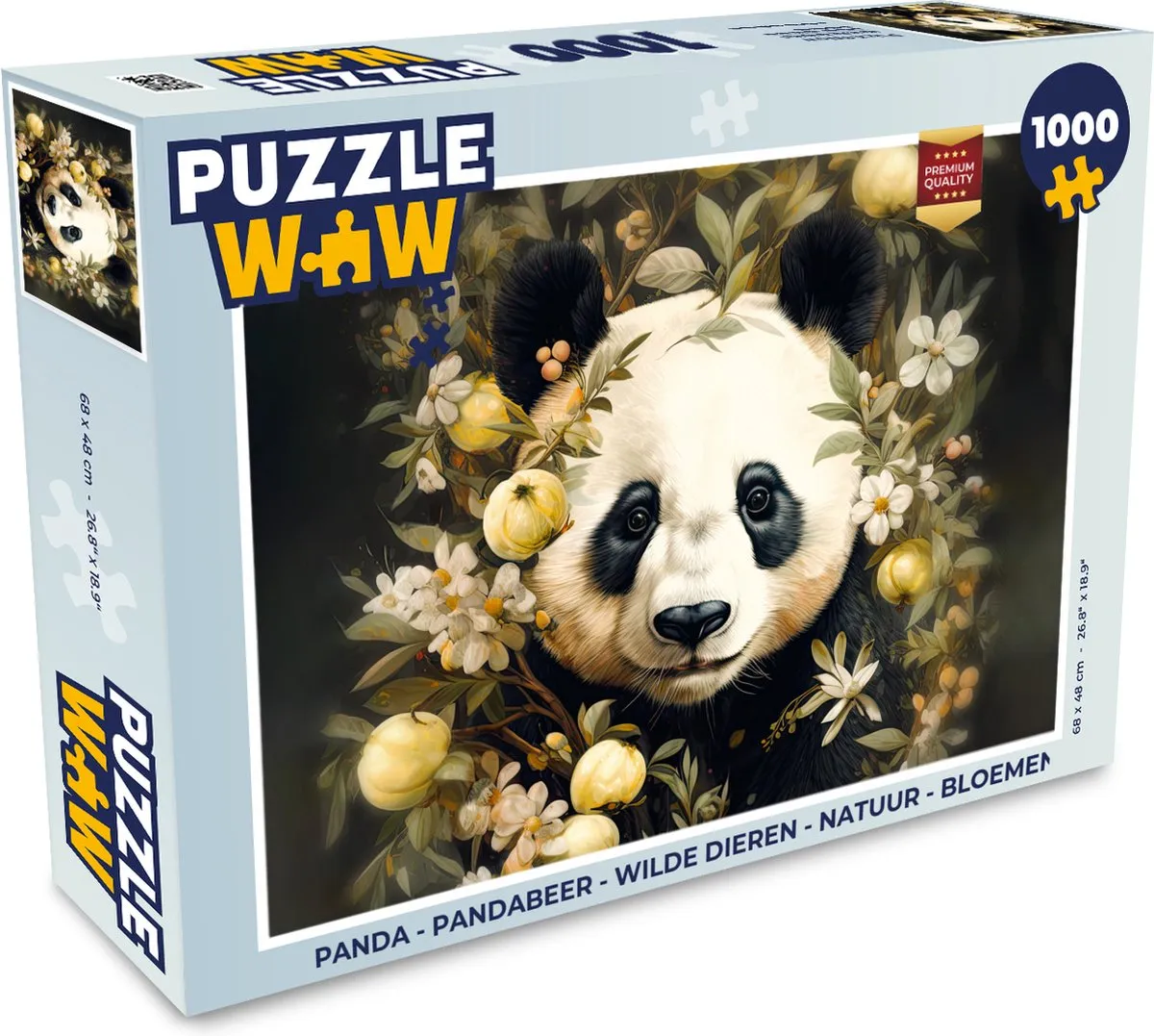 PuzzleWow Puzzel Panda Legpuzzel 1000 Stuks - Multicolor
