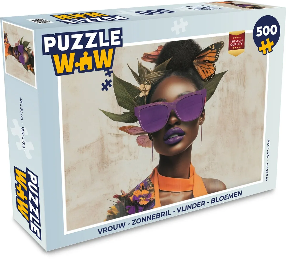 PuzzleWow Vlinder Bloemen Legpuzzel 500 Stuks - MPN 8721374597379