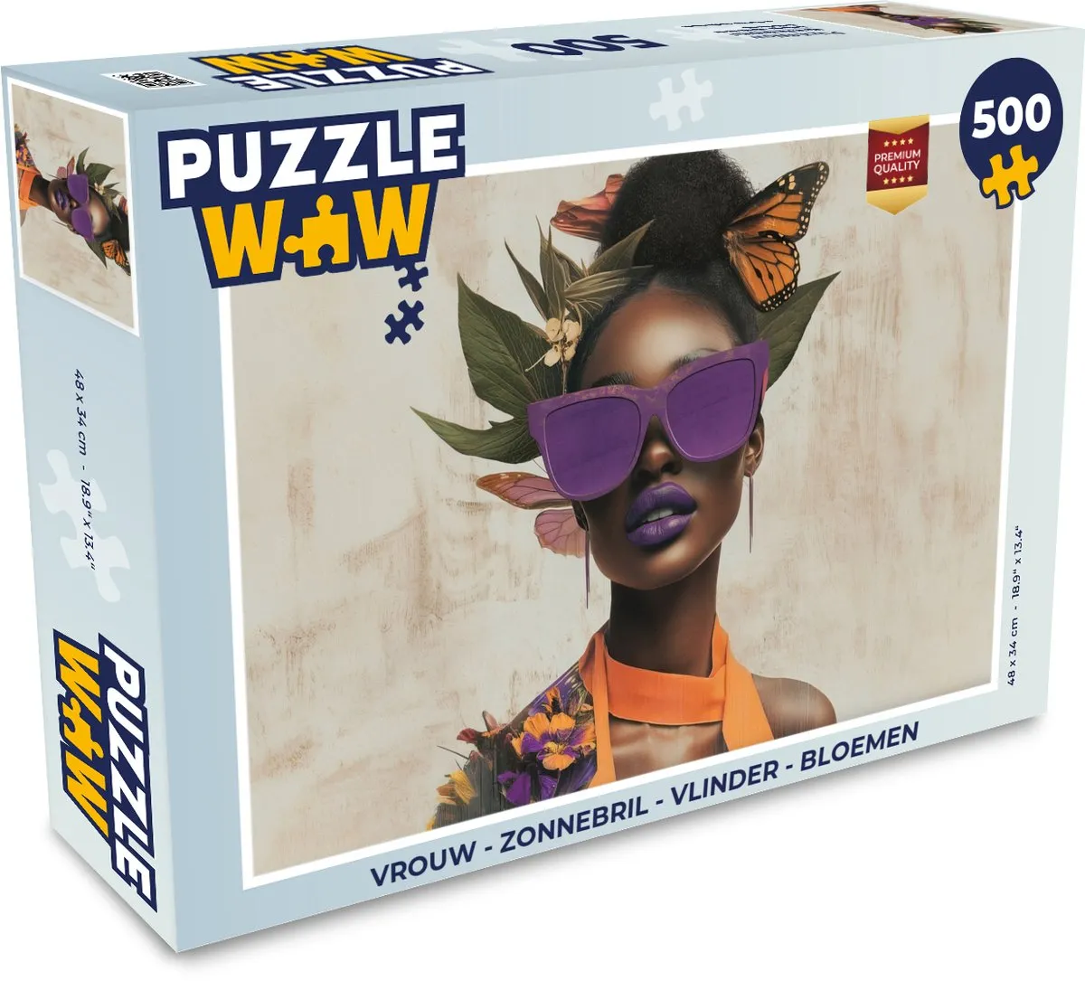 PuzzleWow Vlinder Bloemen Legpuzzel 500 Stuks - MPN 8721374597379