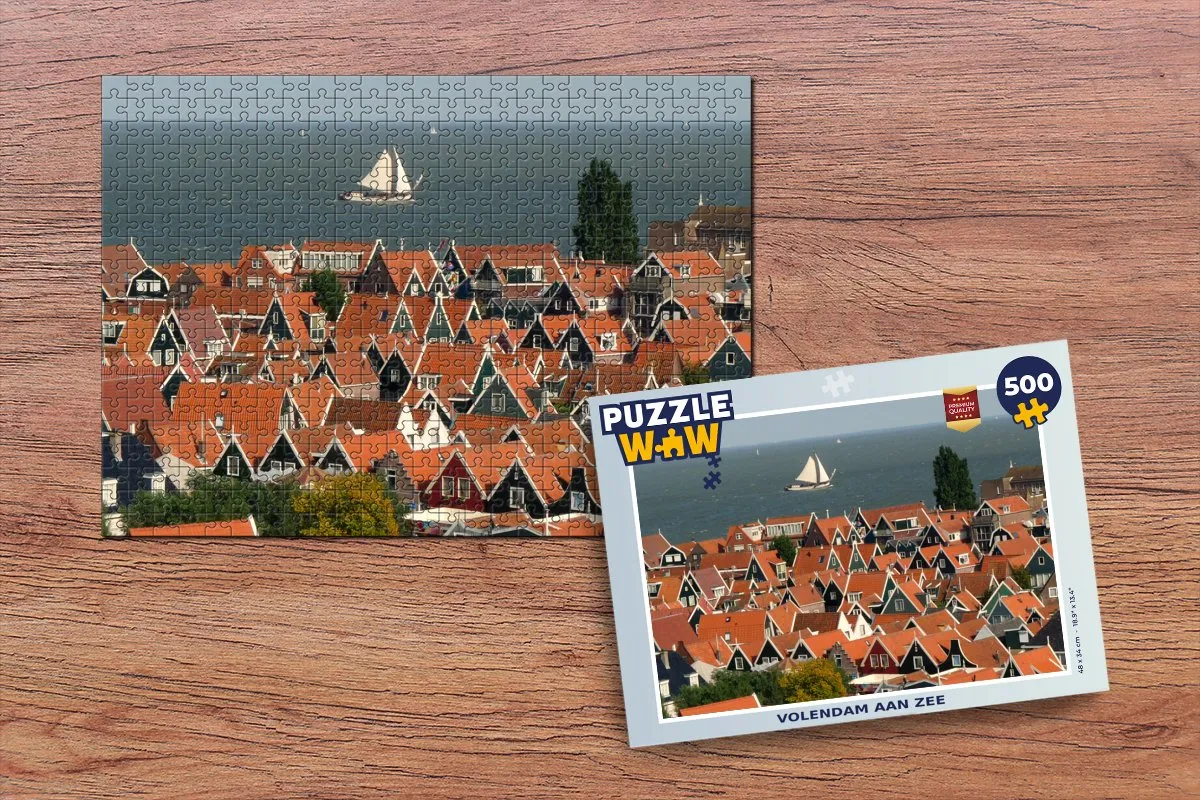 PuzzleWow Volendam aan zee Legpuzzel 500 Stuks - Multicolor