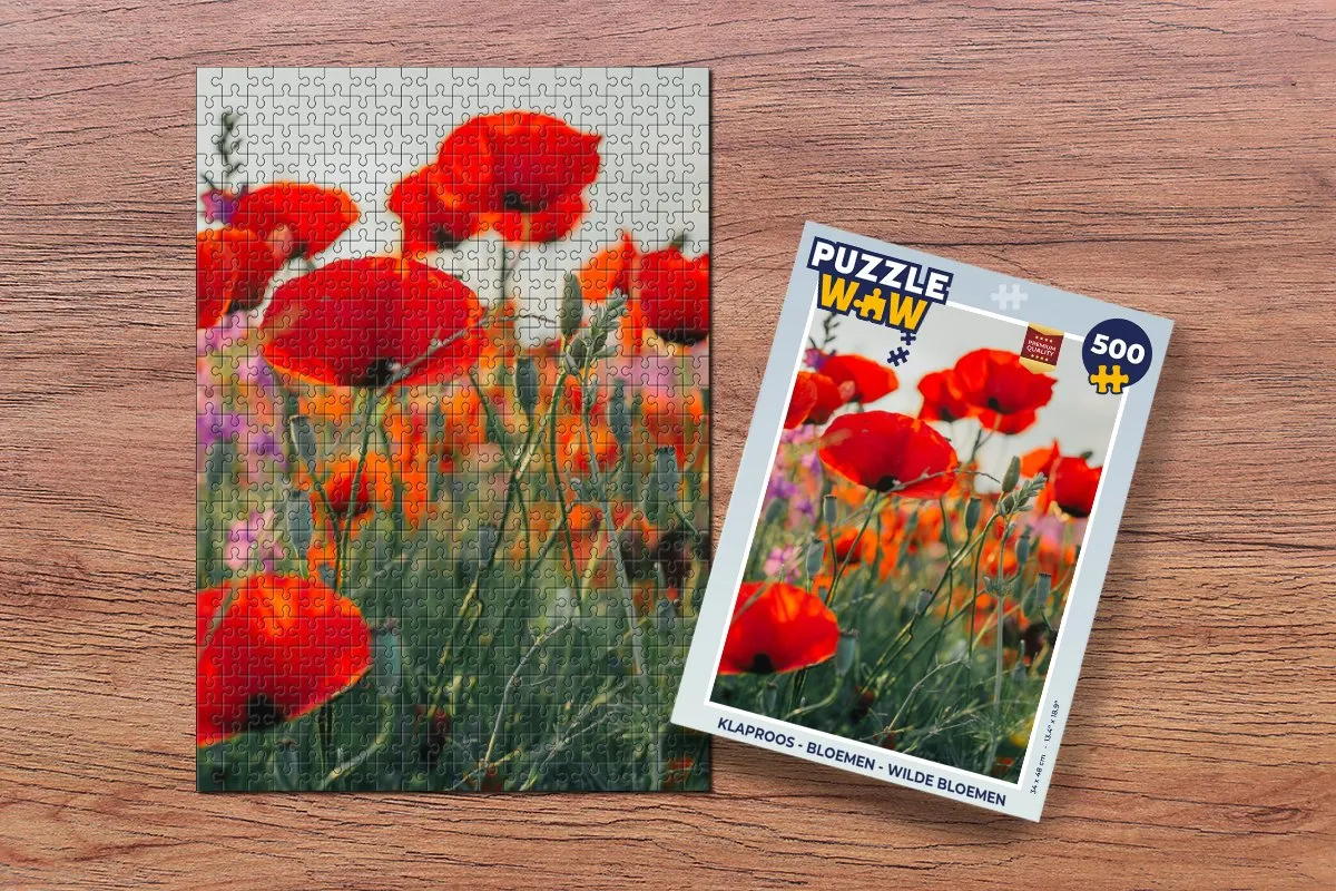 PuzzleWow Klaproos Legpuzzel 500 Stuks - Multicolor
